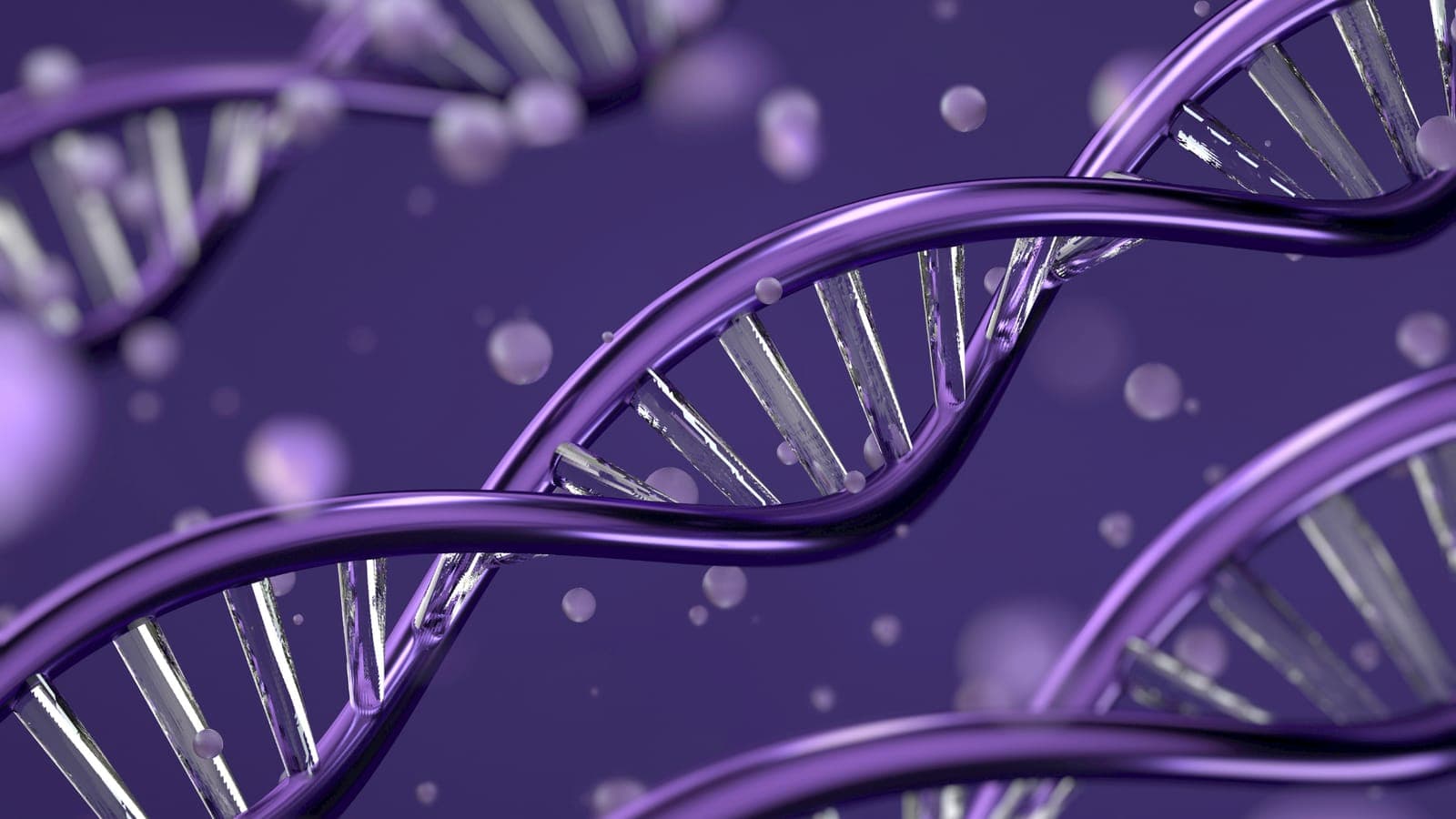A DNA helix visualisation in a life-sciences lab